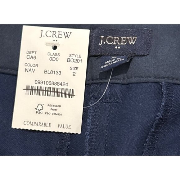 J. Crew Women's 7" Flex Chino Shorts Navy Pockets Preppy Size 2 NWT - Picture 5 of 6